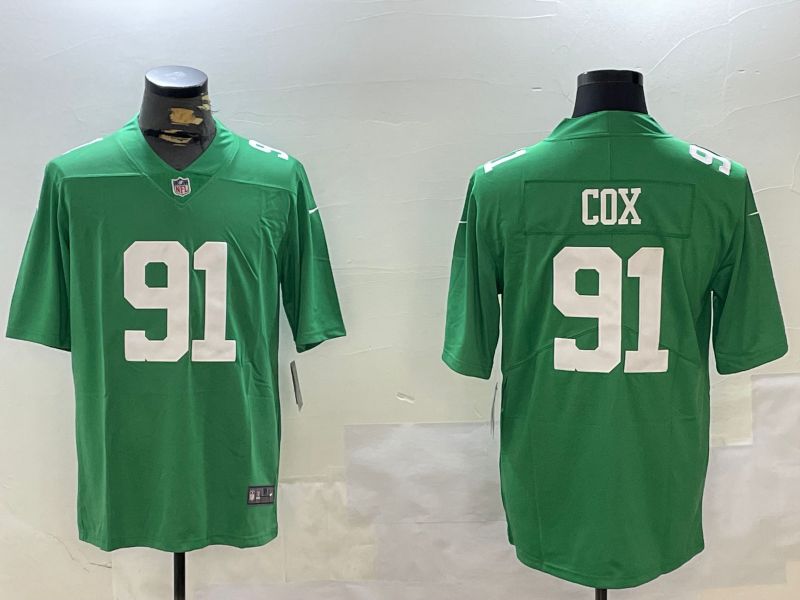 Men Philadelphia Eagles #91 Cox Green Second generation 2024 Nike Limited NFL Jersey style 1